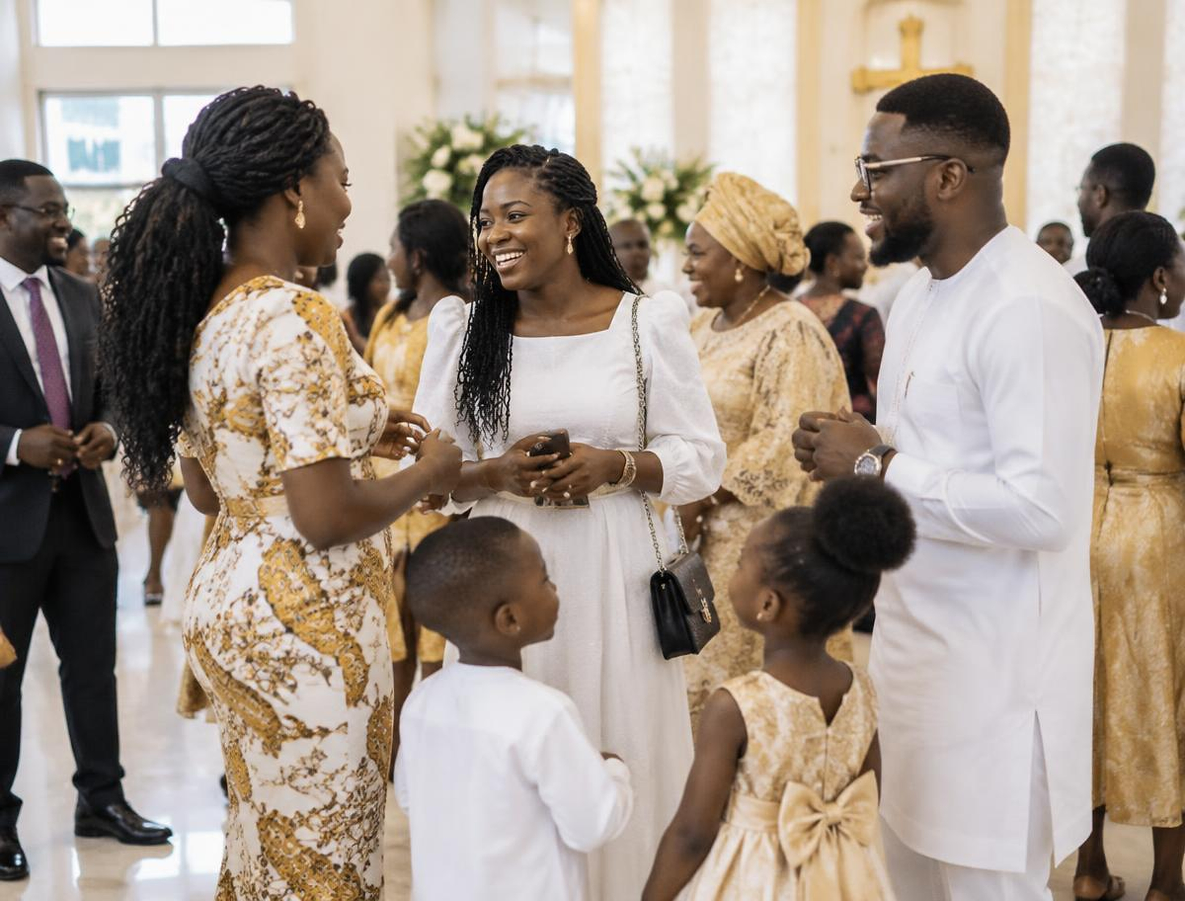 Church members enjoying fellowship